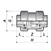 Draft COMER check valve with female thread, PVC-U, d - 1/2" [Code number: CVD11020PVC]