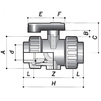 Draft [NO LONGER PRODUCED] - COMER ball valve BVI11, threaded ends, PVC-U, EPDM, industrial applications, d - 1/2" [Code number: BVI11020PVC]