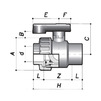 Draft COMER ball valve BVS10 one-way, PVC-U, d - 75 [Code number: BVS10075PVC]