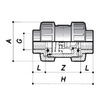 Draft COMER check valve, PVC-U, for glue, FPM, d - 1 1/4" (price on request) [Code number: CVD31040PVC]