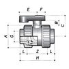 Draft COMER ball valve, threaded end, d - 4", EPDM, PVC-U (price on request) [Code number: BVD41110PVC]