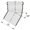 Чертеж Отвод 30° СИНИКОН Стандарт, d - 32, ПП (Certus) [Артикул: 504003CR]