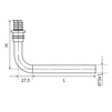 Draft SINICON L-shaped connector for radiator d 16, L=250 mm [Code number: FA161302]