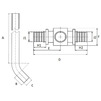 Чертеж Трубка Т-образная РТП DELTA аксиальная приборная, латунь, под надвижную гильзу, d 20, d1 16, длина 250 мм [Артикул: 29335 (RTP)]