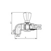 Draft RTP ALPHA PP-R Ball valve for radiator, angle, white, d - 20, d1 - 1/2" [Code number: 27807]