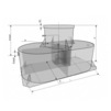 Draft ONYX Sewerage treatment station 5 mini low case (with pumps), capacity 1000 l/day, 2200x1300x1200 mm (price on request) [Code number: 3d0029]