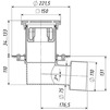 Draft Tatpolymer Drain, PP, horizontal cast iron grate and frame 150х150, D - 75/110 [Code number: 1d0493 / ТП-5100.1PG]