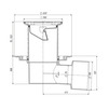 Draft Tatpolymer Drain, PP, horizontal stainless steel grate 150x150 mm, frost-resistant odor-locking flap cartridge, D - 110/75 [Code number: 1d0433 / ТП-5100N]