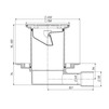Draft Tatpolymer Drain, PP, horizontal stainless steel grate 150x150 mm, frost-resistant odor-locking flap cartridge, D - 50/40 [Code number: 1d0432 / ТП-510N]