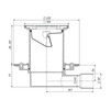Draft Tatpolymer Drain, PP, horizontal stainless steel grate 150x150 mm, frost-resistant odor-locking flap cartridge, D - 50/40 [Code number: 1d0441 / ТП-510.1N]