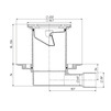 Draft Tatpolymer Drain, PP, horizontal grate cast iron 150x150 mm, frost-resistant odor-locking flap cartridge, D - 50/40 [Code number: 1d0435 / ТП-510PN]