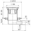 Draft Tatpolymer Drain, PP, horizontal, cast iron grate and frame 150х150, D - 50/40 [Code number: 1d0492 / ТП-510.1PG]