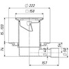 Draft Tatpolymer Drain, PP, horizontal, stainless steel grate with frame 150х150, frost-resistant odor-locking flap cartridge, D - 50/40 [Code number: 1d0468 / ТП-510N-3000]