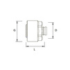 Draft RTP DELTA Axial euroconus connector, brass, individual packaging, yellow, d - 16*2,2, d1 - 3/4" [Code number: 40336]