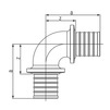 Draft REHAU RAUTITAN PLATINUM RX+ Elbow 90°, d - 25 [Code number: 14564311001 / 456 311 001]