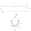 Draft Gidrolica Drainage channel concrete box (СО200 mm), with galvanized angle housing, with bias 0,5% КUb 100.26,3 (20).27(21,5) - BGU-Z, № -3, DN - 200, 1000x263x270 mm [Code number: 40423203]