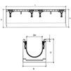 Draft Gidrolica Drainage channel concrete box (СО-200mm), with cast iron angle housing, with bias 0,5% КUb 100.29,8 (20).38,5(31,5) - BGZ-S, № 18 [Code number: 16737]