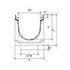 Чертеж Лоток водоотводный Gidrolica бетонный коробчатый (СО-200мм), с оцинкованной насадкой, с водосливом КUв 100.26,3 (20).23(17,5) - BGU-Z, № -10-0, DN - 200, [Артикул: 40423272]