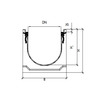 Draft Gidrolica Drainage channel concrete box (СО-300), with cast iron angle housing КU 100.39,9 (30).54,5(47,5) - BGZ-S, № 30-0 [Code number: 40630166]