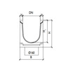 Draft Gidrolica Drainage channel concrete box (СО-300mm), with spillway KUs 100.36,3(30).34,5(28) - BGU, № 15-0, DN - 300, 1000x363x345 mm [Code number: 40330073]
