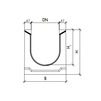 Draft Gidrolica Drainage channel concrete box (СО-300mm), КU 100.39,4(30).50,5(43,5) - BGU, DN - 300, 1000x394x505 mm [Code number: 40633050]