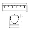 Draft Gidrolica Drainage channel concrete box, with cast iron angle housing, with bias 0,5% КUb 100.24,8 (15).32(25,5)-BGZ-S, № 16, DN - 150 [Code number: 16625]