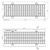 Draft Gidrolica Drainage grate cast-iron mesh DGCM - RU13136 - 15 (C250) - 50х20,7х0,7 - 1,5/2,8, with spring fastener, DN - 150 [Code number: RU1313632]