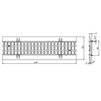 Draft Gidrolica Drainage grate, cast-iron, mesh DGCM - RU13050 - 10 (C250), with spring fastener, 500x155x17 mm, DN - 100 [Code number: RU1305032]