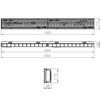 Draft Gidrolica Light Set: Drainage channel DC-10.11,5.5,5, plastic with grate DG- 10.11.50 plastic mesh, class B125, DN - 100 [Code number: 08099B]