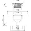Чертеж Воронка SitaStandard самотечного ливнестока, вертикальная, для жидкой гидроизоляции, с листвоуловителем и обогревом, d - 70 [Артикул: 100390]