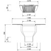Чертеж Воронка SitaStandard самотечного ливнестока, вертикальная, фартук из битума, с листвоуловителем, d - 125 [Артикул: 100600]