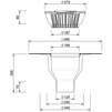 Чертеж Воронка SitaStandard самотечного ливнестока, вертикальная, для жидкой гидроизоляции, с листвоуловителем и обогревом, d - 125 [Артикул: 100790]