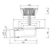 Чертеж Воронка SitaStandard самотечного ливнестока, угловая, для жидкой гидроизоляции, с листвоуловителем, d - 125 [Артикул: 101890]