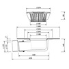 Чертеж Воронка SitaStandard самотечного ливнестока, угловая, для жидкой гидроизоляции, с листвоуловителем и обогревом, d - 125 [Артикул: 101990]