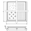 Draft SitaDrain Profile frame of stainless steel 1.4301, square design grating, 425x450 mm [Code number: 25404031]