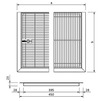Draft SitaDrain Profile frame of stainless steel 1.4301, square design grating, 425x450 mm [Code number: 25404034]