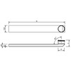 Draft SitaKaskade Flat Downpipe holder, stainless steel, length 1 m, d - 70 [Code number: 330404]