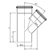 Draft SitaPipe T-piece 45° of stainless steel, d - 160, d1 - 160 (price on request) [Code number: 70051616]
