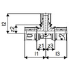 Draft Uponor S-Press Plus T-piece reduction compositional, PPSU, d - 25, d1 - 16, d2 - 20 [Code number: 1039954]