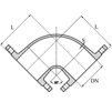 Draft Bend flange, d - 80, of high-strength cast iron with spherical graphite, molded (GOST) (price on request) [Code number: 13w0136]
