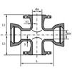 Draft Crosspiece socket-flange, d - 100, d1 - 80, of high-strength cast iron with spherical graphite, molded (GOST) (price on request) [Code number: 13w0975]