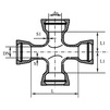 Draft Crosspiece with socket, d - 150, d1 - 150, of high-strength cast iron with spherical graphite, molded (GOST) (price on request) [Code number: 13w1022]