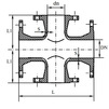 Draft Crosspiece flanged, d - 100, d1 - 100, of high-strength cast iron with spherical graphite, molded (GOST) (price on request) [Code number: 13w1062]