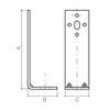 Draft MAYER L-shaped bracket, 95x28x35 mm, for air vents, with through hole M8/M10 [Code number: L1 0001 01]