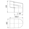 Draft Tatpolymer Rectangular corner tap 65x100 mm for D - 100, gray [Code number: 1d0753 / ТП-89.100]