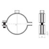 Чертеж Хомут MAYER для высоких нагрузок, d - 2" (59-66 мм), боковой винт M8x30, центральная гайка M12, уплотнение с красной полосой [Артикул: 4f0079]