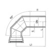 Draft Bend 90˚ socket-plain end, d - 100, cast-iron, with cement-sand coating inside and aluminum/epoxy coating on the outside, zinc-plated, фикс.connection (GOST) (price on request) [Code number: 12w4829]