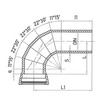 Draft Bend 90˚ socket-plain end, d - 1000, cast-iron, with cement-sand coating inside and aluminum/epoxy coating on the outside, zinc-plated, connection Тайтон (GOST) (price on request) [Code number: 12w4827]