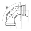 Draft Bend 90˚ socket, d - 100, cast-iron, with cement-sand coating inside and aluminum/epoxy coating on the outside, zinc-plated (ISO) (price on request) [Code number: 12w4806]