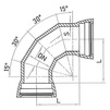 Draft Bend 90˚ socket, d - 400, cast-iron, with cement-sand coating inside and aluminum/epoxy coating on the outside, zinc-plated (ISO) (price on request) [Code number: 12w4811]